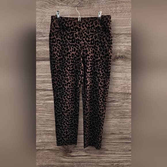 Chico's Women's Cheetah Dreams Ponte Slim Ankle Pants - Picture 1 of 6